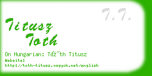 titusz toth business card